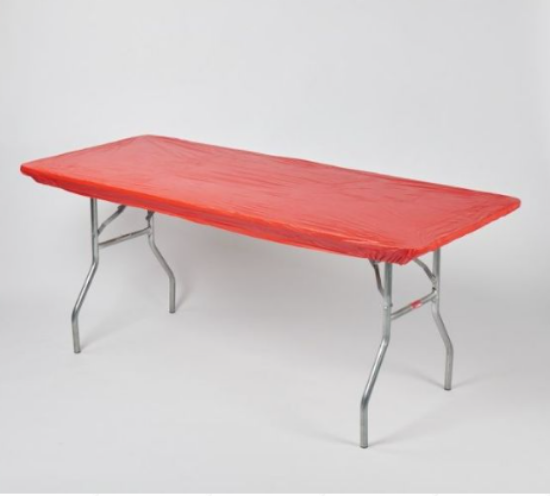 Picture of TABLECOVER, 8' PLASTIC RED 
